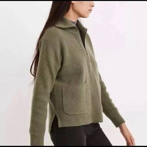Madewell Glenbrook Half Zip Pullover Sweater Merino Wool